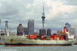 ID 694 QUEENSLAND STAR (1972/25031grt/IMO 7226275, ex-ACT 6) sailing from Auckland, NZ for the last time.